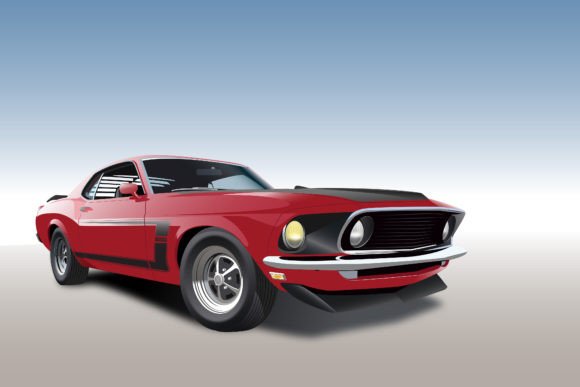 Download Vintage Muscle Car Vector Illustration - Car vector Collection