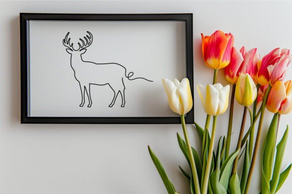 Download One Line Drawing of a Cute Deer Vector - Deer vector Collection